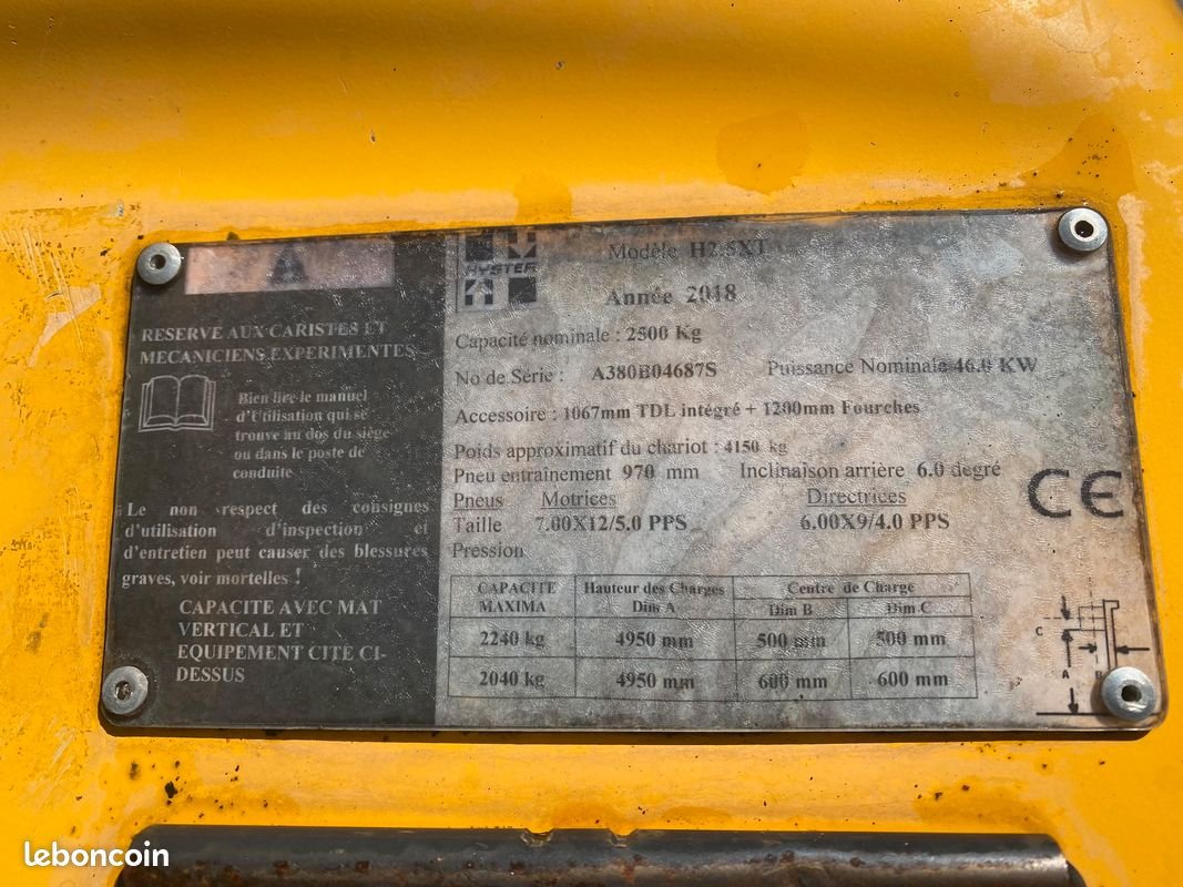 Chariot élévateur HYSTER H2.5XT